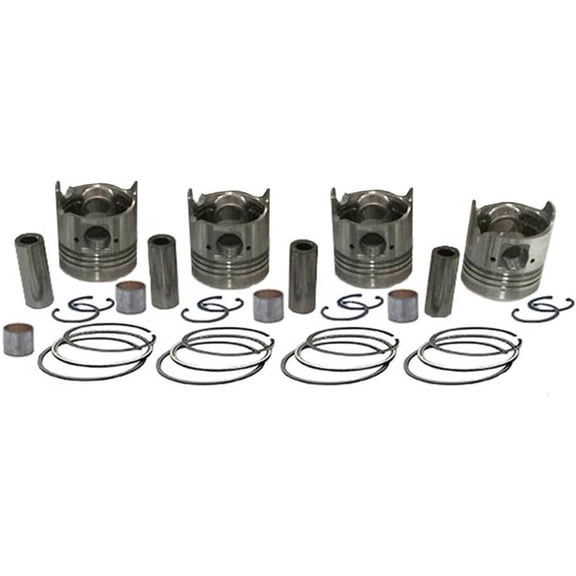 Seapple 4 Pcs 4JG2 Engine Piston Kit Compatible with Isuzu Komatsu TCM Hyster Forklift Truck Replacement