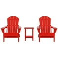 thumbnail image 3 of Polytrends  Laguna Hdpe All Weather Outdoor Patio Foldable Adirondack Chairs With Side Table (3-Piece Set) Red, 3 of 4