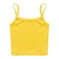 thumbnail image 5 of Nyeemya Kids Children Sport Dance Vest Cami Girls Ribbed Undershirts Yoga Gym Workout Tank Top Summer Yellow M/小码, 5 of 7