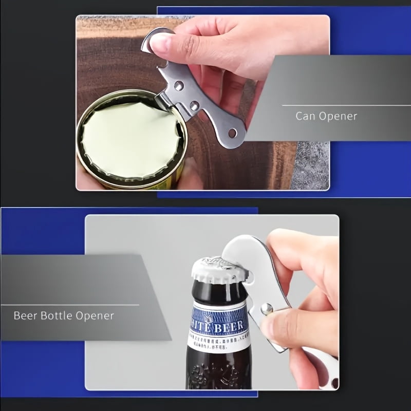 Multifunction Bottle Can Opener Stainless Steel Portable Bottle Jar Opener Household Can Opener Safety Side Cut Kitchen Gadget