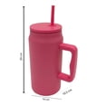 thumbnail image 3 of Vaso con Popote Mainstays de Acero Inoxidable Diseño Liso con Asa Rosa 1.4 Litros, 3 of 4