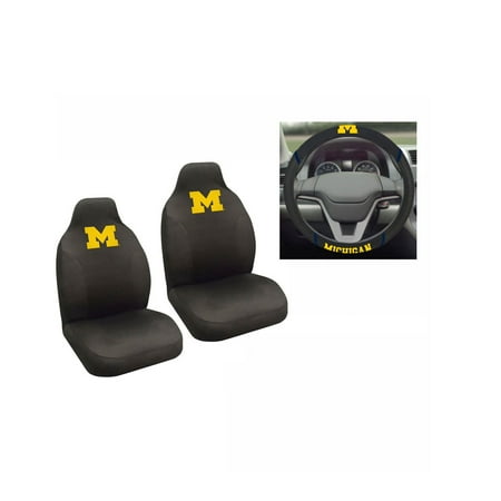 - Michigan Wolverines 2 Seat Covers And Wheelcover With