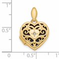 thumbnail image 2 of 14k Yellow Gold Filigree Diamond Heart Locket, 2 of 2
