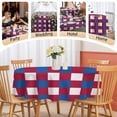 thumbnail image 5 of Round Tablecloth Abstract Modern Waterproof Oil Proof Polyester Table Cloth Cover Decor for Home Dining Outdoor,Patio,Parties, 54" Dia. 4th of July Flag Checkered Red Navy Blue White, 5 of 9