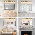 thumbnail image 5 of Jopath 37" Modern Golden 6-Light Bathroom Vanity Light Fixture, Industrial Wall Sconce with Clear Glass Shades for Mirror, Bathroom, Bedroom, and Hallway (No Bulbs), 5 of 8