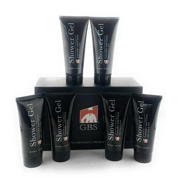 GBS Lavender and Citrus Shower Gel & Body Wash 5 oz- 3 in 1 for Body, Face and Hair-6 Pack!!!