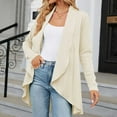 thumbnail image 4 of Aboser Dressy Casual Cardigans for Womens Drape Open Front Outwear Ruffles Long Sleeve Duster Cardigan Elegant Embroidery Blouse Tops Lightweight Work Coats, 4 of 7