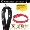 thumbnail image 2 of 4 Pieces Spiked Studded Cat Collar Artificial Leather Pet Collars Adjustable Studded Cat Collar with Spikes for Small Dogs Puppy (Black, Blue, Red, Pink), 2 of 7