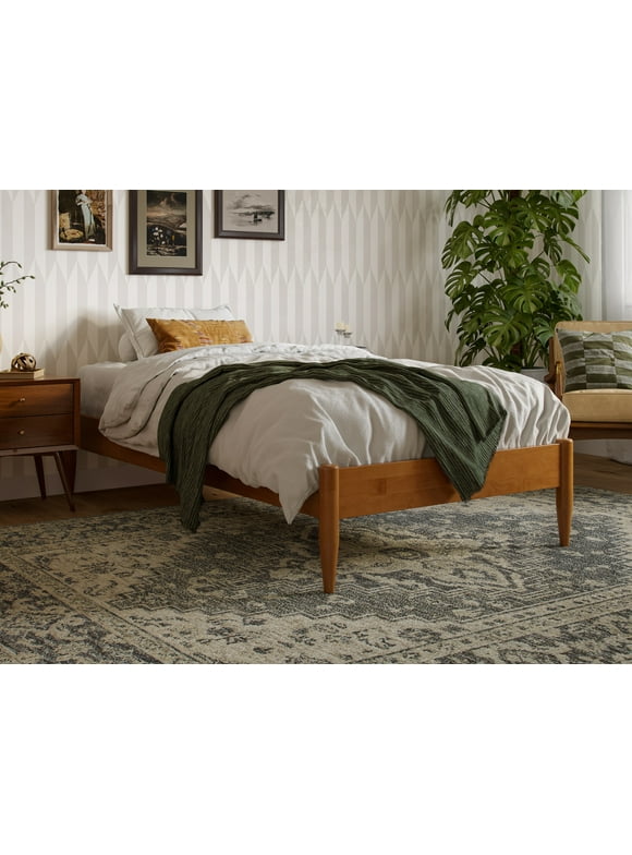 AFI Pasadena 14" Light Toffee Solid Wood Platform Bed, Twin XL