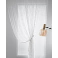 thumbnail image 4 of Zhuge Elegant Rose Lace Curtains Rod Pocket Light Filtering Floral Window Curtain Panels for Bedroom Kitchen Short Curtains, 2 Pieces (White,59"x63"), 4 of 5