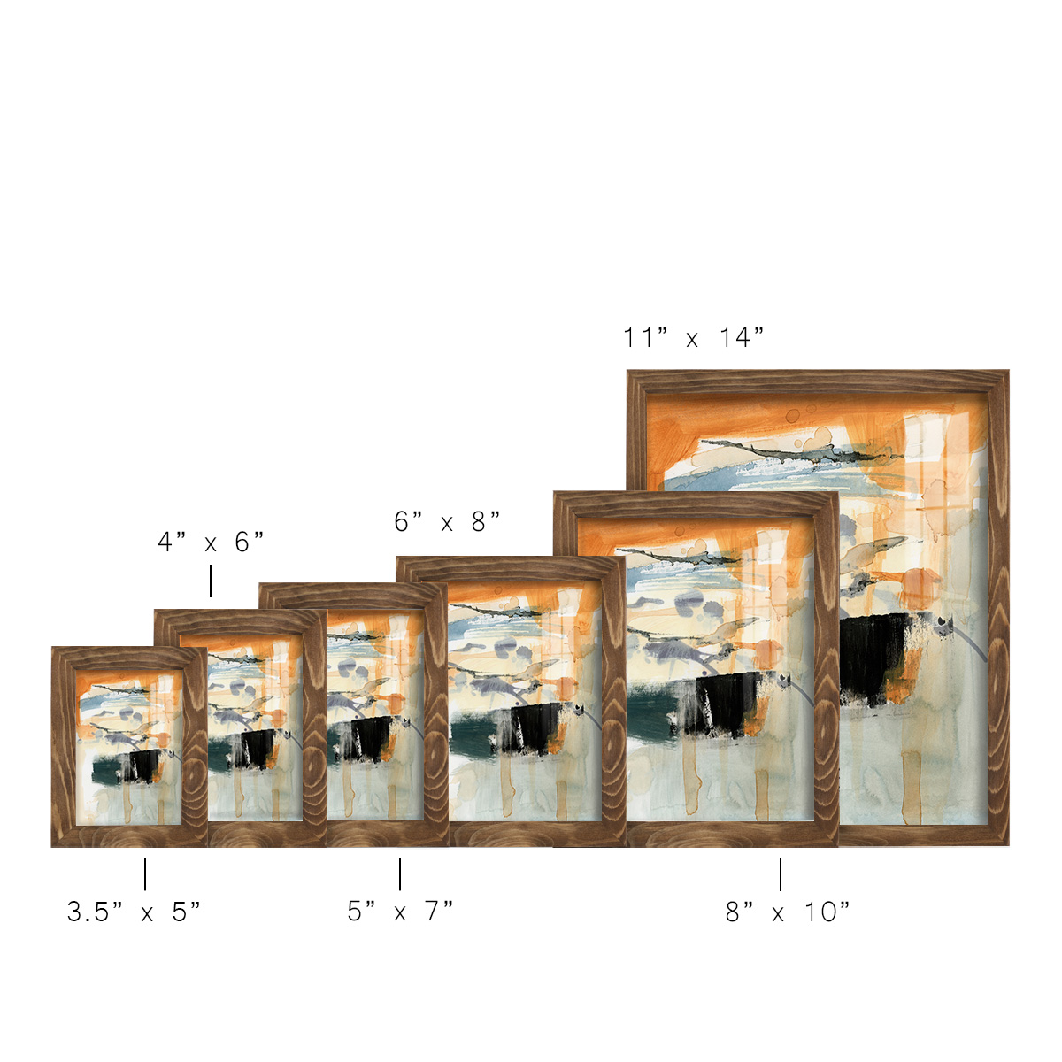 Seria I - Framed Print w/glass - Walnut