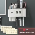 thumbnail image 1 of Soporte de adsorción magnética para cepillo de dientes, dispensador de pasta de dientes Automático Doble montado en la pared, estante, accesorios de baño, 1 of 4