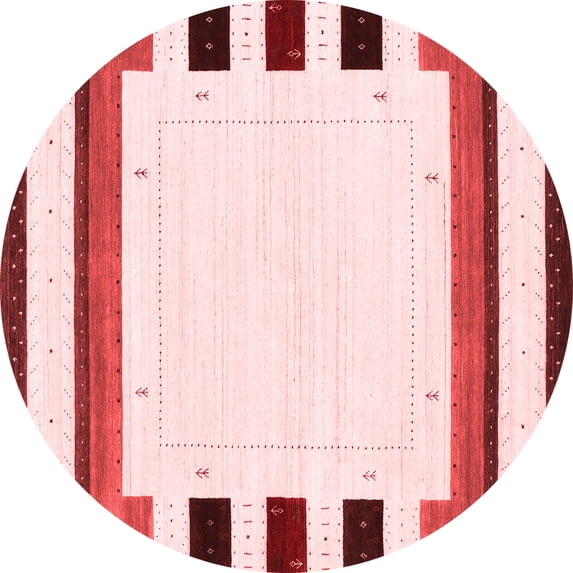 Ahgly Company Indoor Round Solid Red Modern Area Rugs, 6' Round