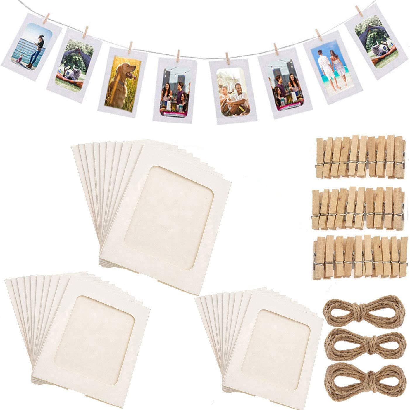 30x Paper 4 x 6 Photo Frame Sleeve Decoration DIY Wall Picture Album Craft Clips 