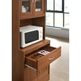 thumbnail image 4 of Hodedah Kitchen Cabinet with 1-Drawer, plus Space for Microwave in Cherry, 4 of 6