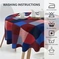 thumbnail image 6 of 4th of July Tablecloth Round 60 Inch Red Blue Buffalo Plaid Checked Decorative Table Cloth Wrinkle Stain-Resistant Polyester Holiday Patriotic Memorial Independence Day Table Cover For Party Dinner, 6 of 6