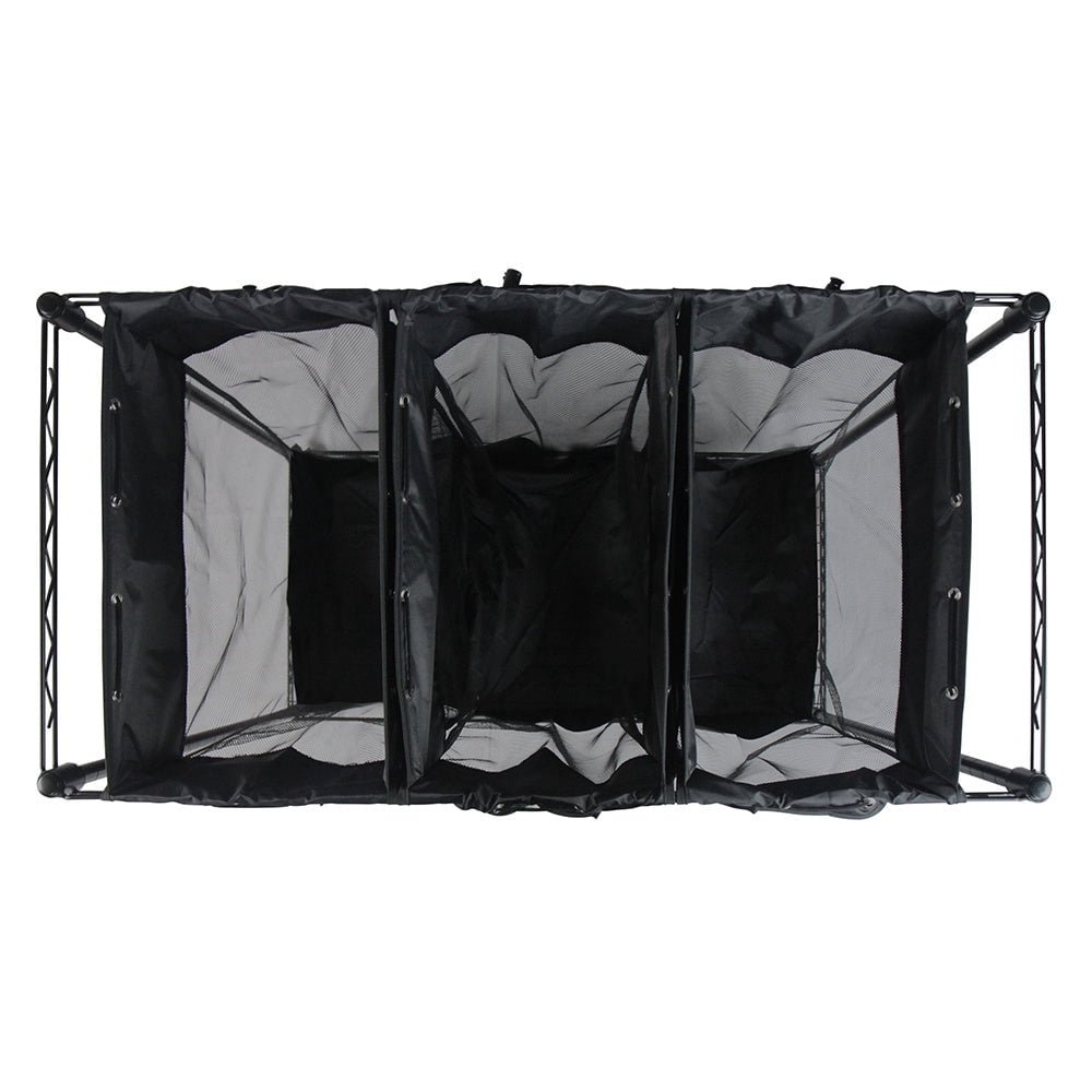 Oceanstar Triple Storage Metal Organizer and Laundry Sorter, 36.50 in L X 18 in W x 33 in H, Black Color
