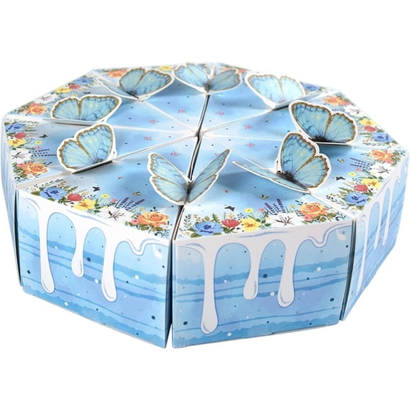 8Pcs Triangular Cake Shaped Paper Gift Box Cardboard Candy Dessert Packaging Boxes for Baby Shower Birthday Party