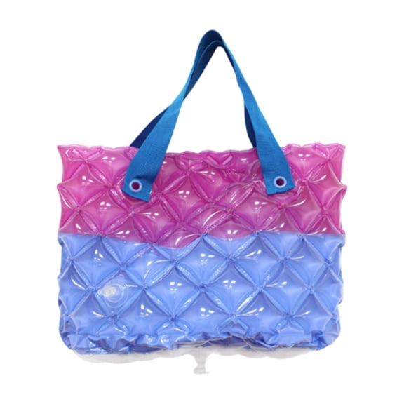 Inflatable Beach Bag Waterproof PVC Tote, Sandproof Handbag for Swimming and Pool, Portable Travel Shoulder Bag for Vacation Essentials, Clear Summer Storage Bag for Beach Trip