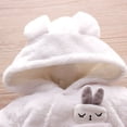 thumbnail image 2 of PatPat Baby Solid Fleece Rabbit Hooded Jumpsuit, 2 of 10