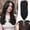 Black-18 Inch, variant on Ash Gray 18 Inch Synthetic Hair Topper with Wispy Bangs