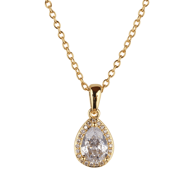 Collar para Mujer con Baño de Oro 14k LuckyLy, Cadena con Dije de Zirconia Cúbica, Modelo Dory Verde blanco UNITALLA