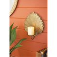 thumbnail image 1 of ANTIQUE BRASS PALM LEAF CANDLE SCONCE, 1 of 1