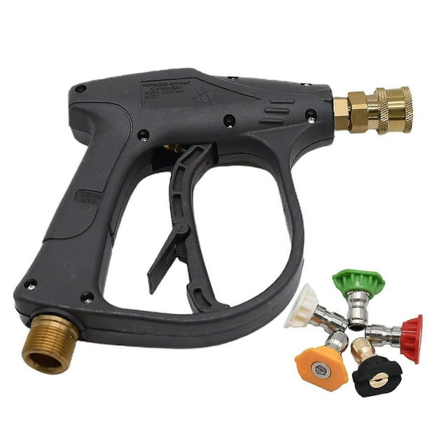 Pressure Washer Spray Gun with 5 Nozzles, 4000 PSI 1/4" Quick Connect Foam Gun, M22 Male Thread Spray Gun for Car Washing
