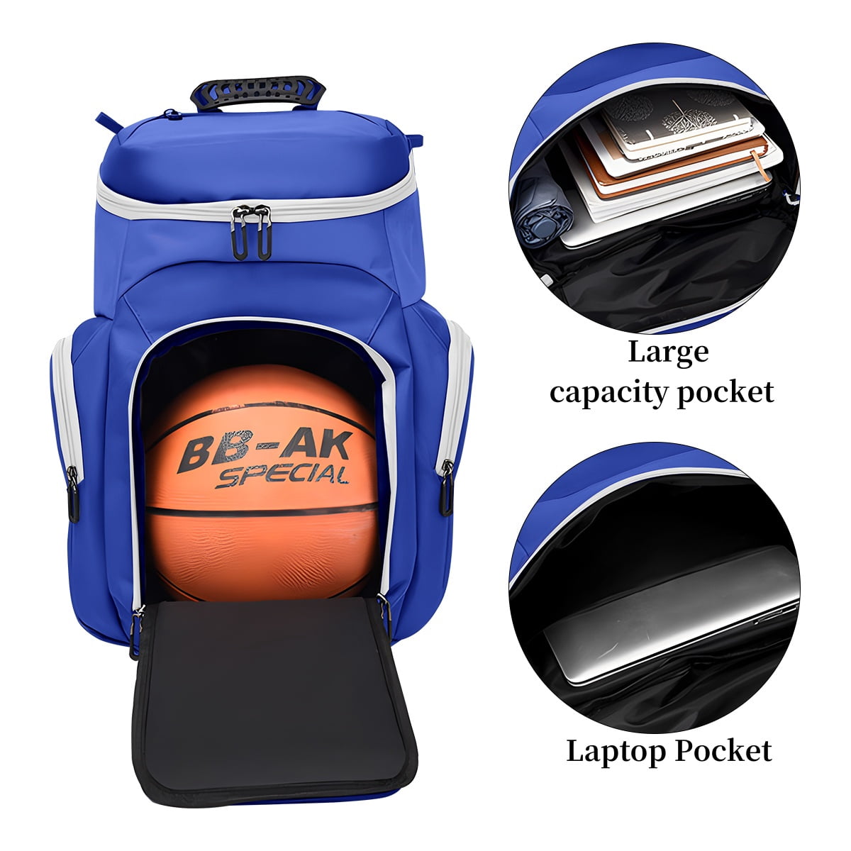 Sports Bag for Basketball, Soccer & More Basketball Backpack with Ball Holder & Shoes Compartment