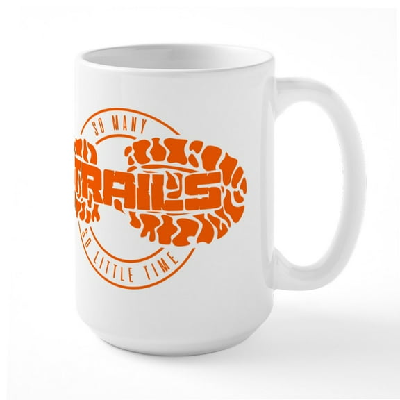 CafePress - So Many Trails Orange Large Mug - 15 oz Ceramic Large White Novelty Mug