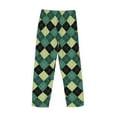 thumbnail image 5 of Easygdp Green Squares Men's Pajama Pant, Sleep Elastic Waistband Lounge Pants - Small, 5 of 9