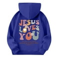 thumbnail image 6 of Grblisyd Cute Christian Graphic Hoodies For Girls Cute JESUS LOVES YOU Graphic Hoodie Kids Jesus Sweatshirt Religious Bible Verse Pullover, 6 of 6