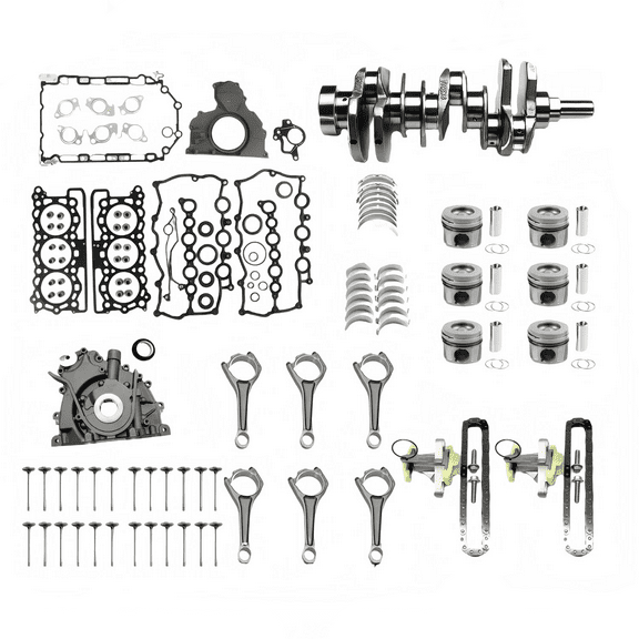 Engine Rebuild Kit Cranksahft Piston Timing Chain Head Gasket Set For 09-19 Land Rover Jaguar 306DT TDV6 3.0L