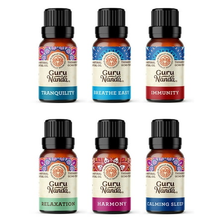 Guru Nanda Top 6 Blends Essential Oils (Best Essential Oil Blend For Relaxation)