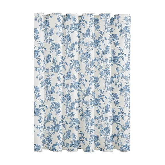 Floral Toile Shower Curtain, Vintage Cottagecore Shower Curtain with 12 Rustproof Metal Hooks for Bathroom, 70.9x35.4In
