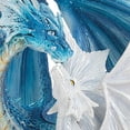 thumbnail image 6 of Blue Dragon with White Baby Dragon Medieval Fantasy Figurine Decoration New, 6 of 6