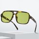 thumbnail image 5 of Gafas Impresión Leopardo Retro Trendy Gran Cuadrado () Verde, 5 of 9