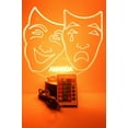 thumbnail image 3 of Comedy Tragedy Theater Masks Light Up Night Light Lamp LED Free Engraved Custom Name Personalized Table Lamp, with Remote, 16 Different Color Options, Dimmer, It's Wow, Great Gift, 3 of 10