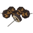 thumbnail image 3 of IBA Indianbeautifulart Brown Engraved Knobs Pack of 10 Wooden Wardrobe Door Knobs Drawer Pull, 3 of 3