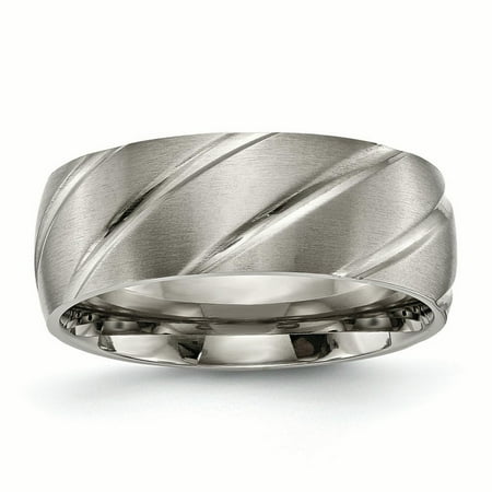 - Chisel Titanium Swirl Design 8 MM Satin Wedding Band, Size 9
