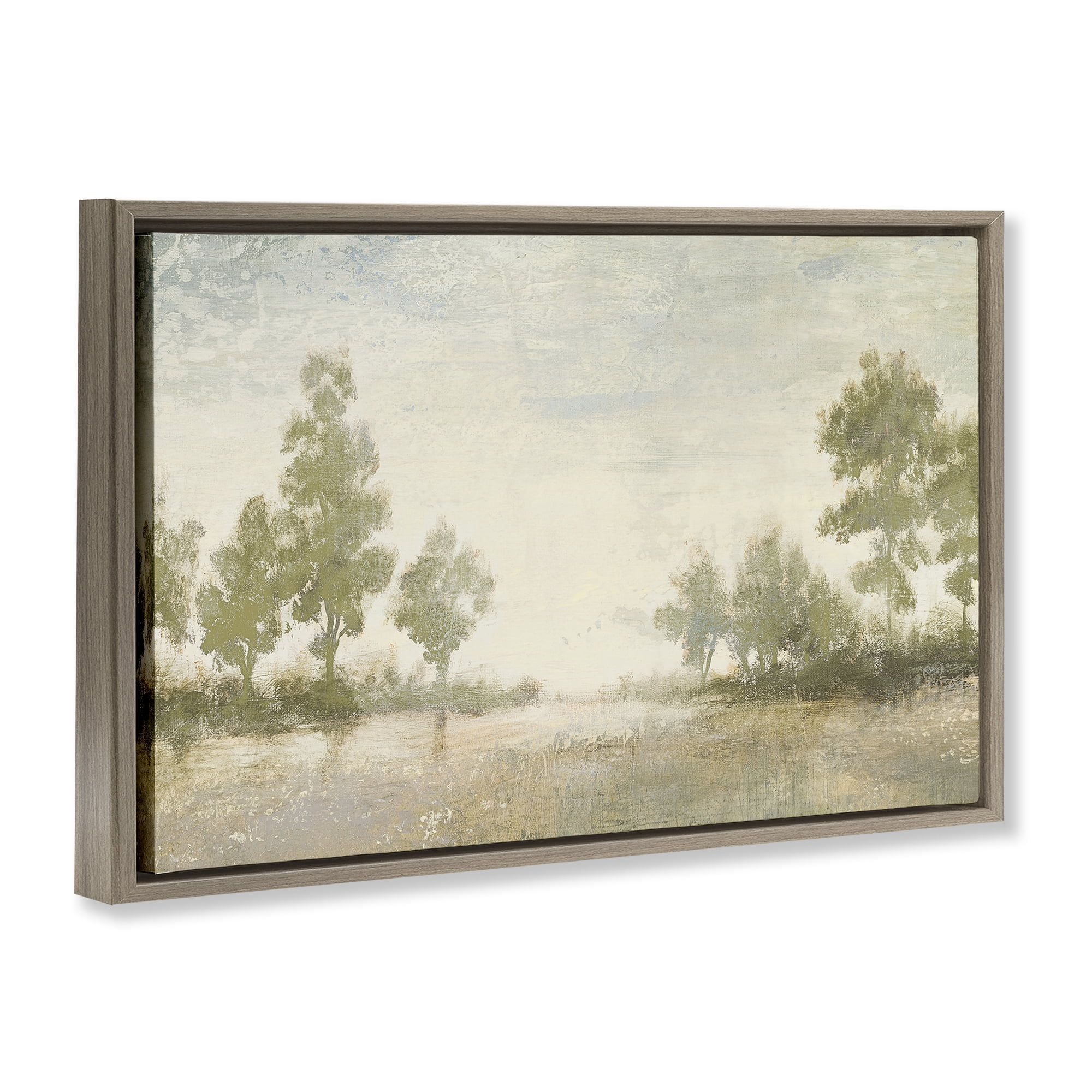 Stupell Industries Forest Light Distant Valley Brown Framed Floater Canvas Wall Art, design by Michael Marcon