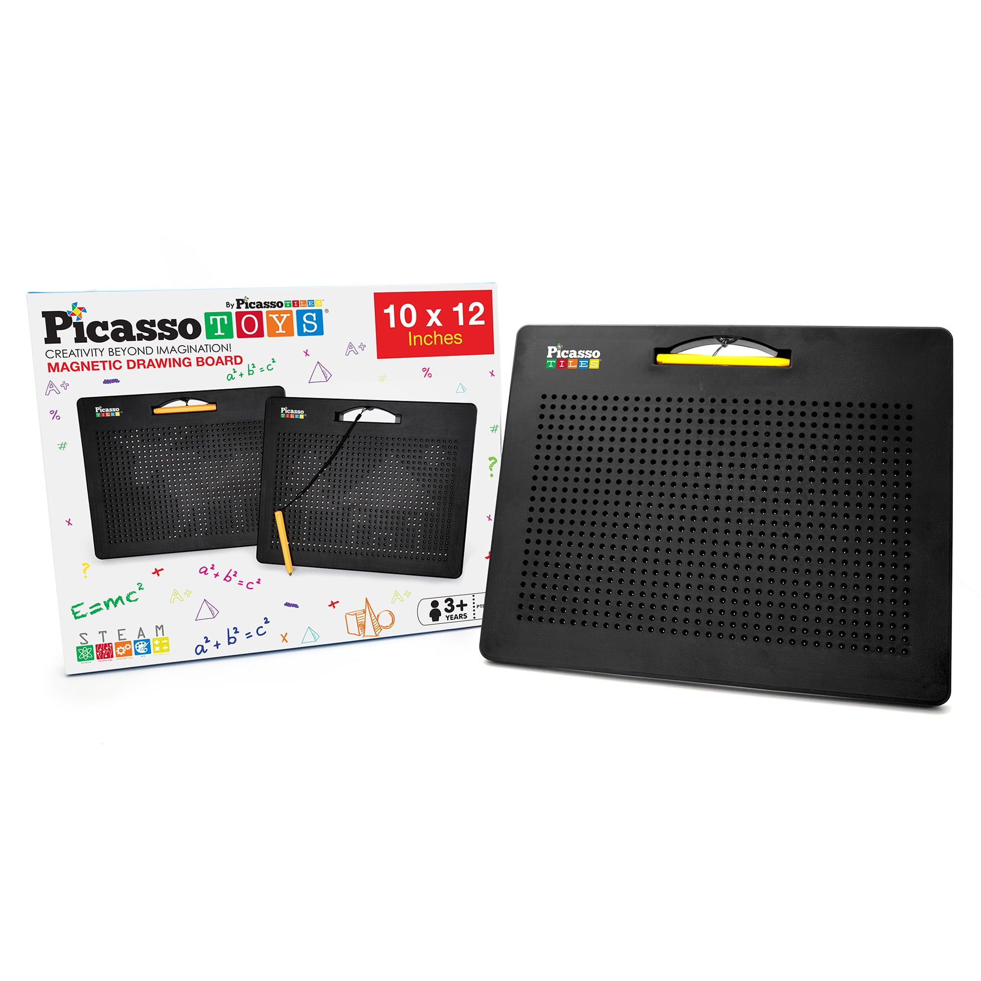 PicassoTiles Large Magnetic Drawing Board in Black w/ 748 Beads PTB01-BLK 