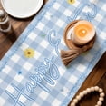 thumbnail image 4 of Table Runner - 72 Inch Long, Easter Gnomes Kitchen Dining Table Runner Dresser Scarves, Watercolor Eggs Basket Daisy Spring Blue Plaid Farmhouse Decor for Coffee Tables Wedding Party Banquet, 4 of 8