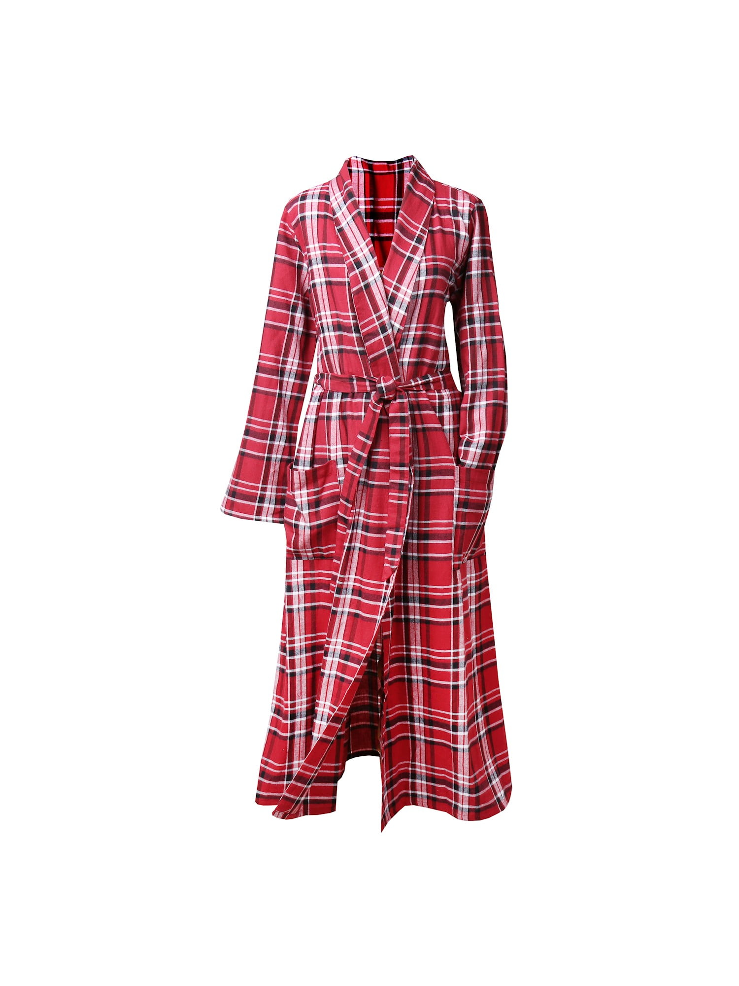 Metropolitan Manufacturing Metropolitan Womens Plaid Flannel Robe