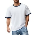 thumbnail image 4 of Men's Short Sleeve Crew Neck Basic T-Shirt Comfortable Casual Tee for Everyday Wear Soft Breathable Blend Mens Basic Tee Shirts Summer Classic T-Shirts, 4 of 4