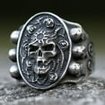 thumbnail image 3 of ZMY Home Stainless Steel Skull Ring Voodoo Witch Death Skull Ring (8), 3 of 7