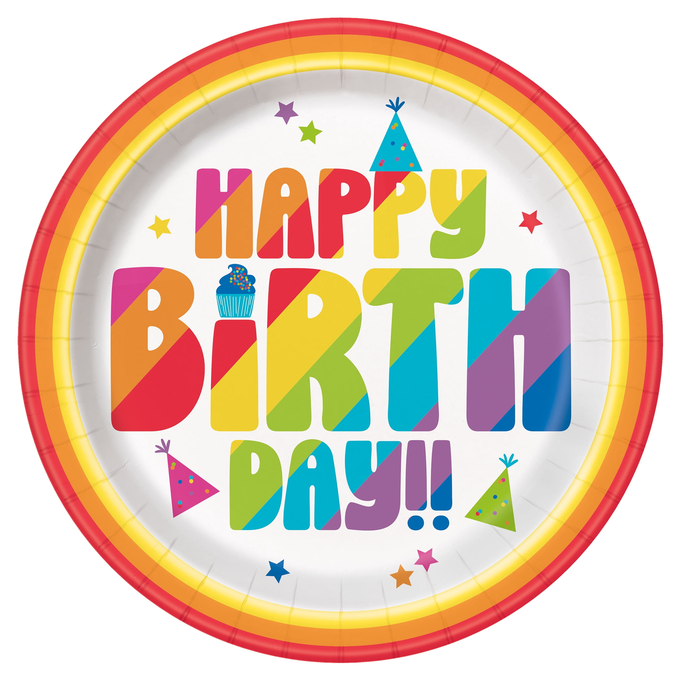 10 Count 9IN Colorful Party Multicolor Disposable Dinner Plates by Way to Celebrate