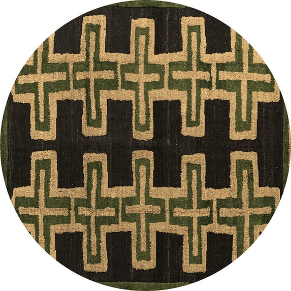 Ahgly Company Indoor Round Southwestern Brown Country Area Rugs, 6' Round