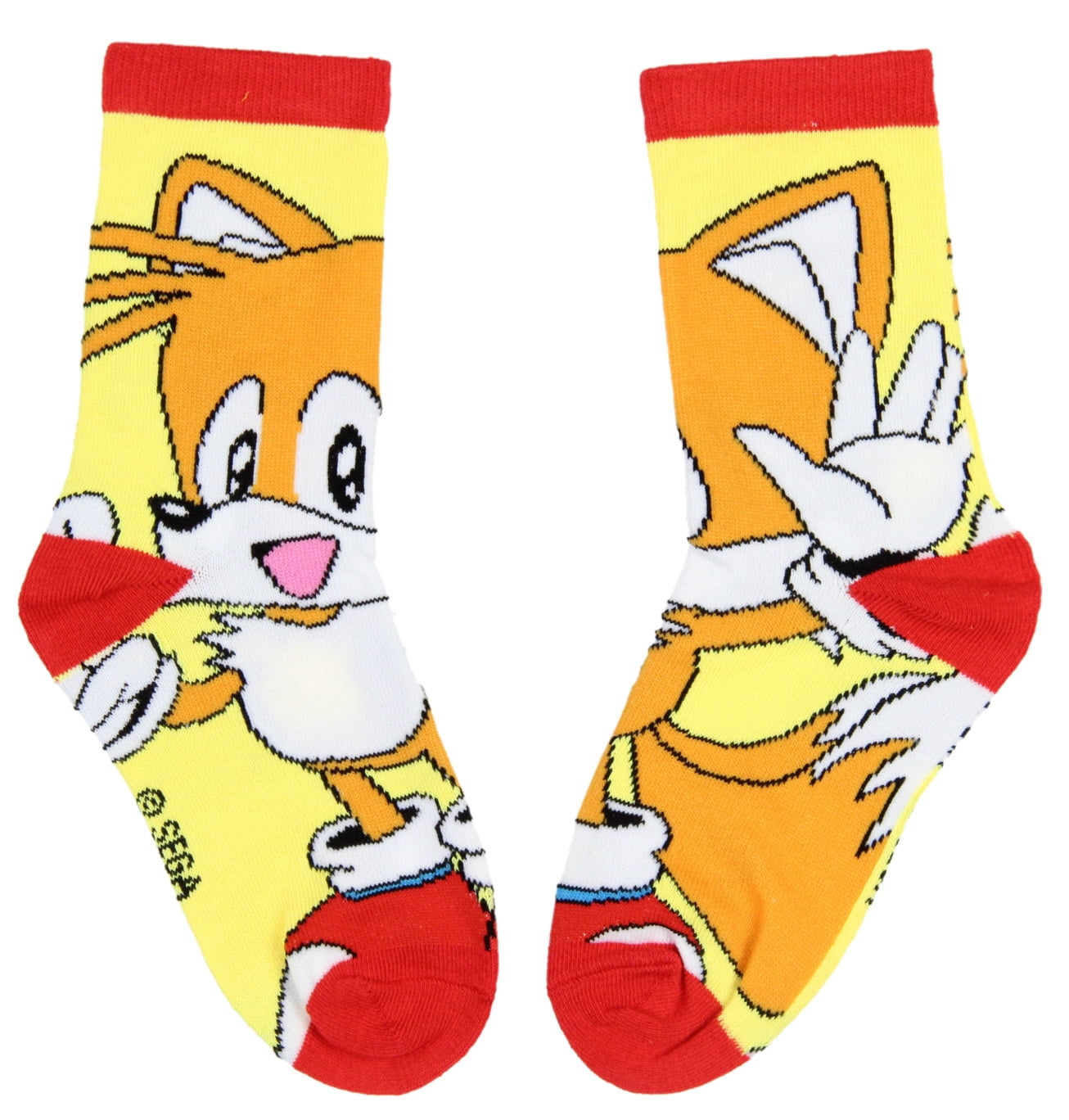 Sega Sonic The Hedgehog Boys' Socks Tails And Sonic Character 2 Pairs Athletic Crew Socks