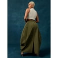 thumbnail image 3 of Olive Green Lightweight Woven High Waist Balloon Maxi Skirt, Statement Casual Bold Skirt, 3 of 5
